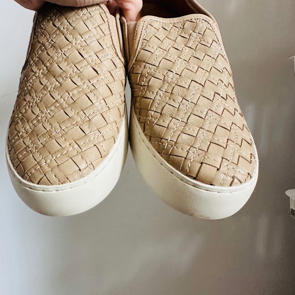 Frye Lena Woven Leather Loafer Slip-On Sneakers – Beige Tan Neutral – Size 8.5 - Picture 8 of 9